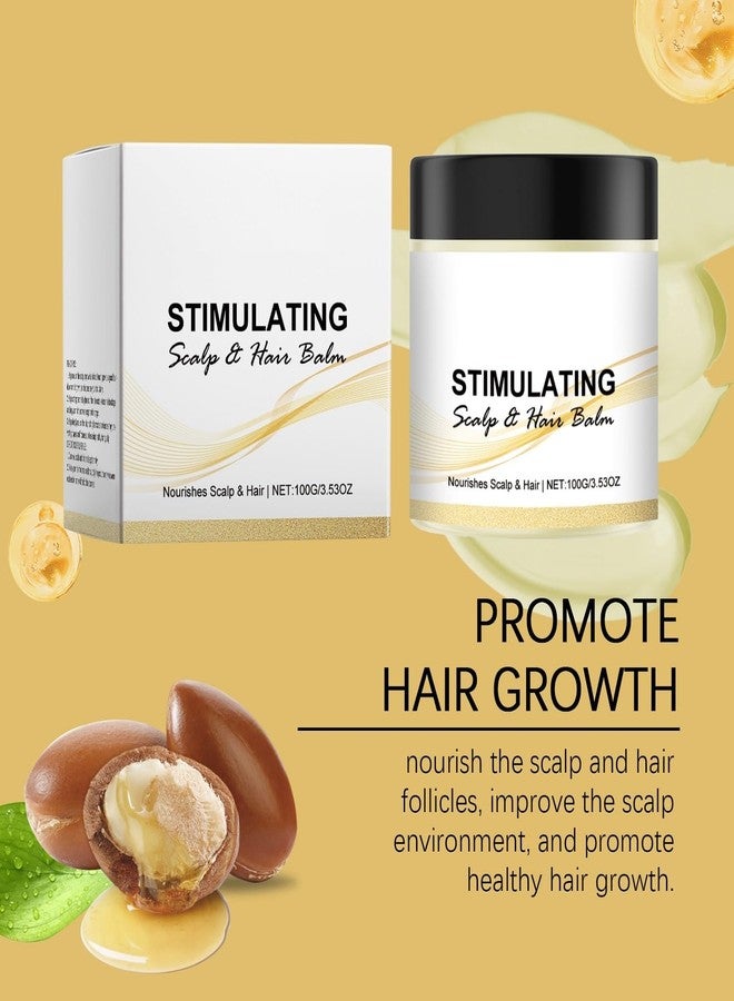 OUKPANE 2Pcs Stimulating Scalp and Hair Balm,Shea Butter and Mango Butter Blend,Scalp Care, Hair Care, Moisture, and Give You a Glow Hair Look. - Image 3